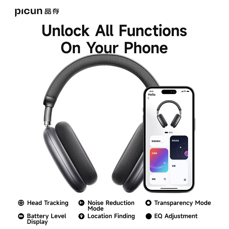 F8 Pro ANC Wireless Headphones 3D Spatial Audio Head Tracking -52Db ANC HIFI Bluetooth Headset ENC HD Mic Low-Latency APP